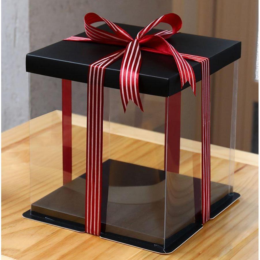6/8/10inch Square Cake Box Transparent Clear Exhibition Storage Packing Plastic Festival Flower Wedding Birthday (980L) - Image 15