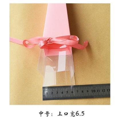 1pcs 6.5x43cm Transparency Bag Rose Single Flower Bag Bouquet Wrapping Paper Plastic Paper Bags Boxes Cases(493L) - Image 3