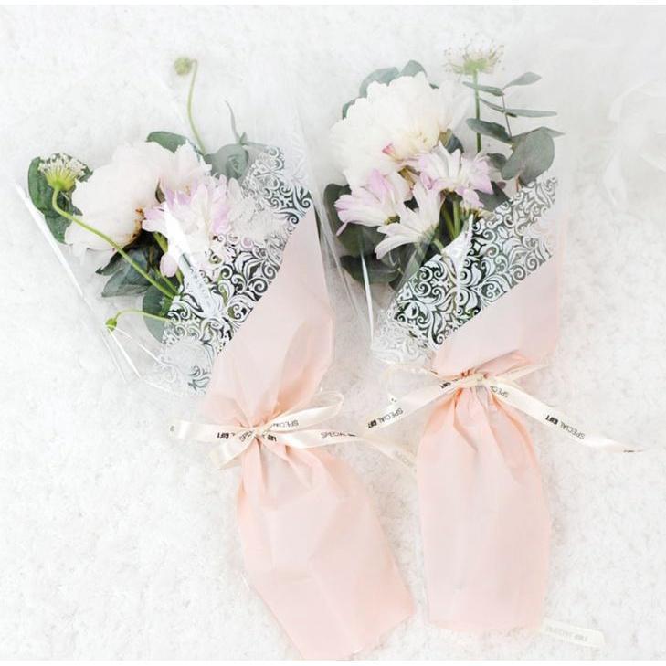 50pcs Rose Plastic Package Transparent Flower Bouquet Wrapping Paper Plastic Opp Bag Floral Packaging Bags (552L) - Image 2