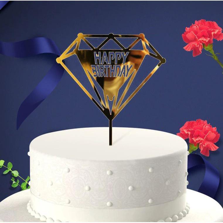 Acrylic Happy Birthday Party Supplies Cupcake Topper Birthday Party Kids Baby Happy Birthday Cake Decoration (768L) - Image 3
