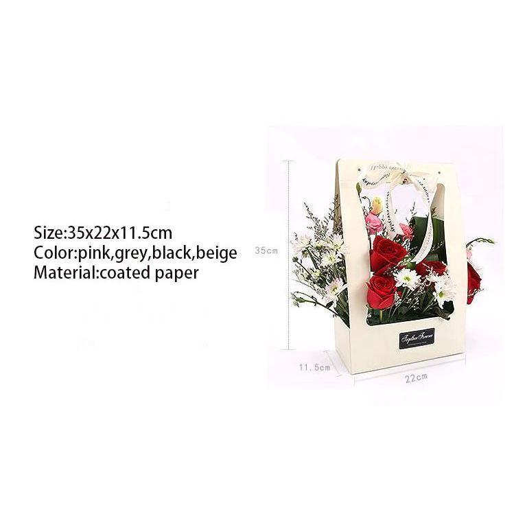 22x11.5x35cm Portable Flower Box Packaging Flower Basket Gifts Folding Paper Box Florist (550L) - Image 5