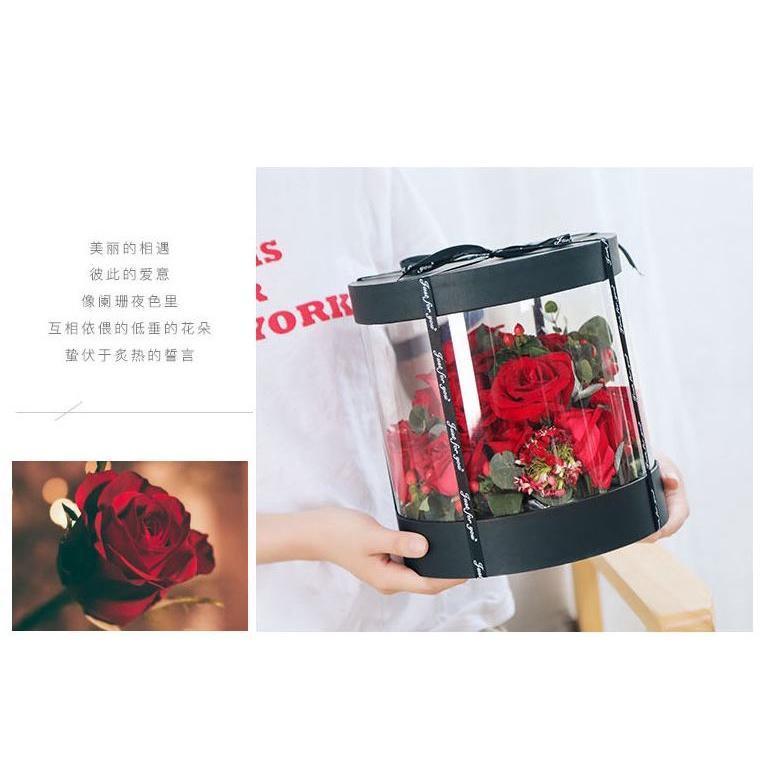 Korean Crystal Round Clear PVC Flower Boxes Wedding Birthday Gift Packaging Home Office Craft Dustproof (1114L) - Image 4