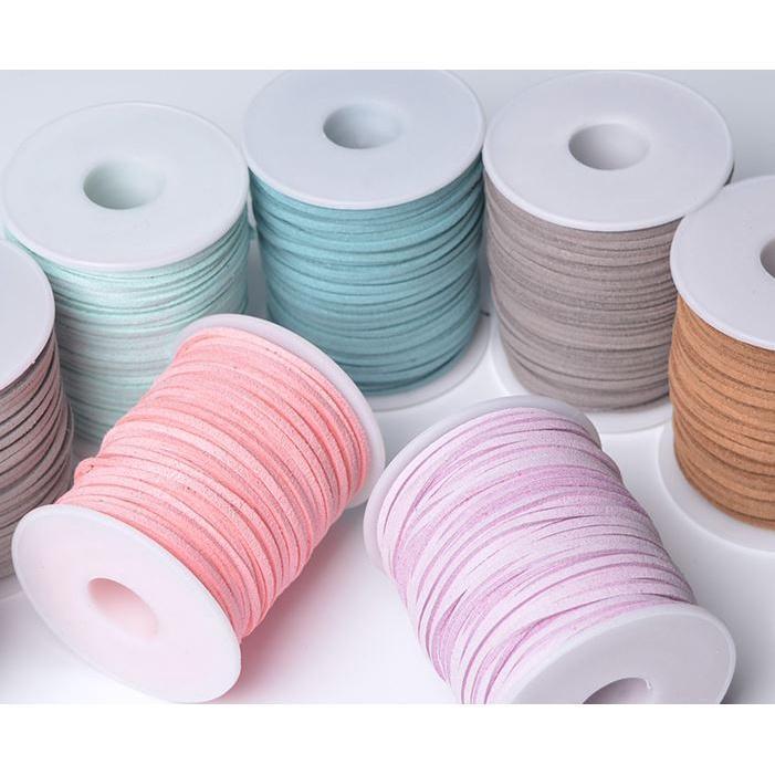 5/10yards 2mm Thread Tassel Bouquet Packing Material Rope Multi-colors Flat Faux Suede Korean Leather Cord彩色韩国绒皮绳(1574L) - Image 2