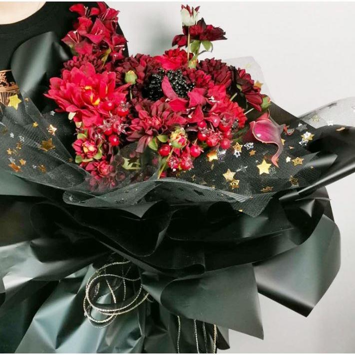 50cm x 5 Yard/roll Star Soft Lace Mesh Wrapping Paper Flower Bouquet Florist Supplies DIY Decor Valentine's Day(1832L) - Image 2
