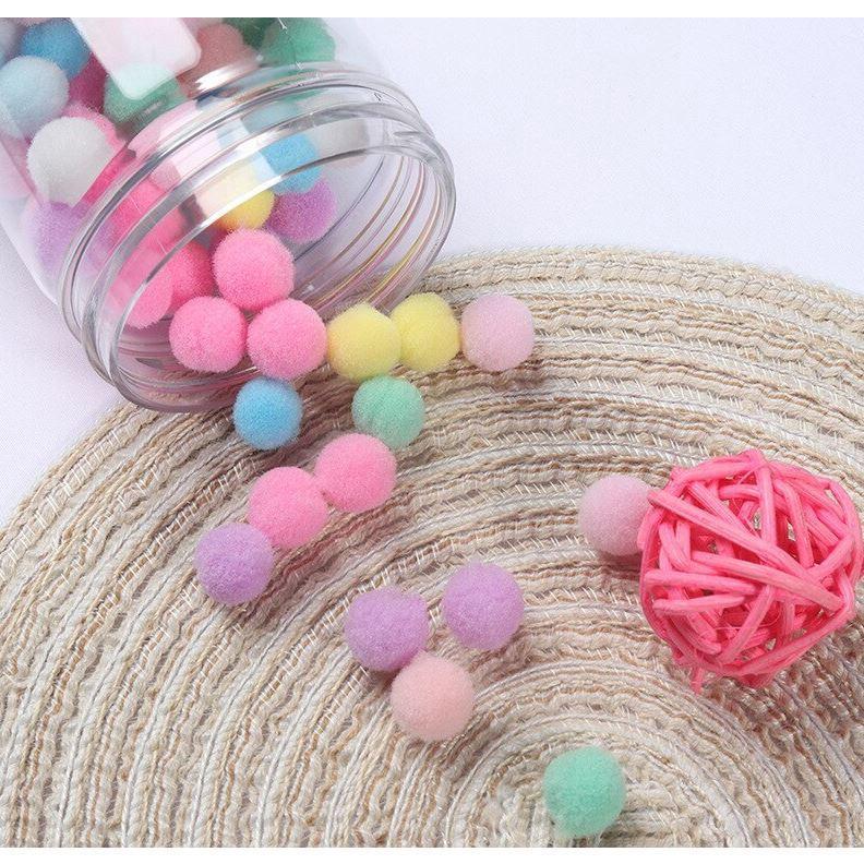 15/20mm Macaron Pompom Fur Balls Mini Fluffy Soft DIY Handmade Kids Toys Wedding Decor Glue on Cloth Accessories(1950L) - Image 2