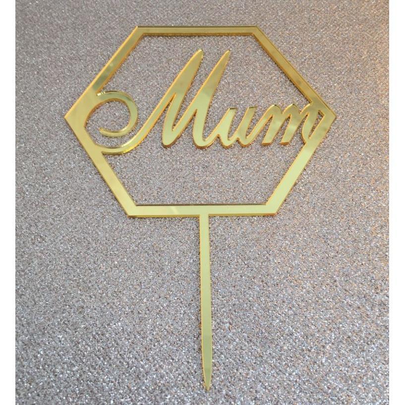 Acrylic Cake Toppers Letter MUM Cake Picks Mothers Day Cake Decoration Cupcake Dessert Favor(808L) - Image 10