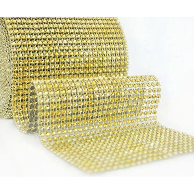 1yard Sparkling colorful Plated Diamond Mesh Wrap Crystal Rhinestone Ribbon Accessories (616L) - Image 12