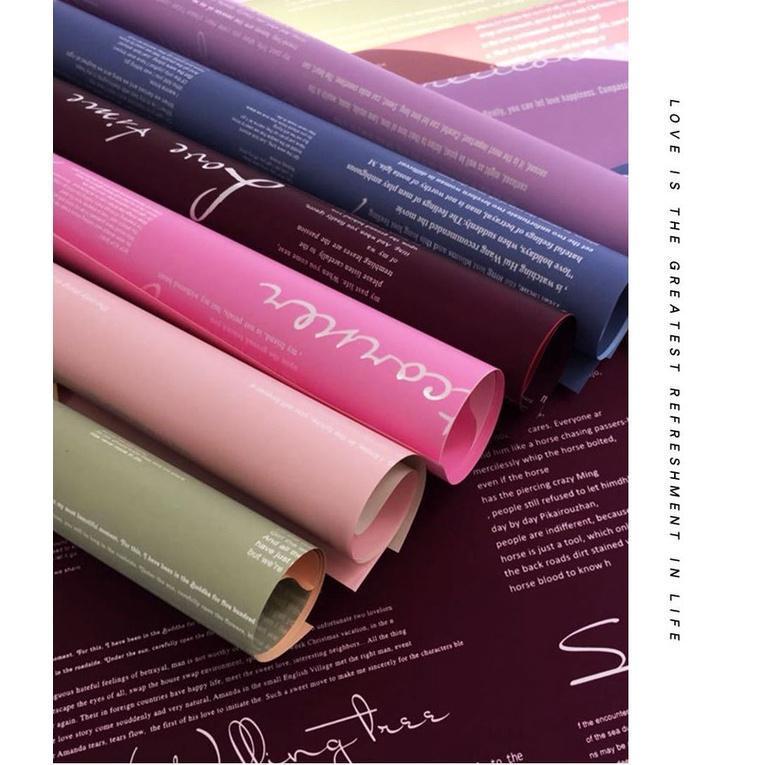 1pc English Letters Hanfei-Paper Ouya Wrapping Paper Waterproof Flowers Korean Bouquets Packing Materials Florist(1164L) - Image 5