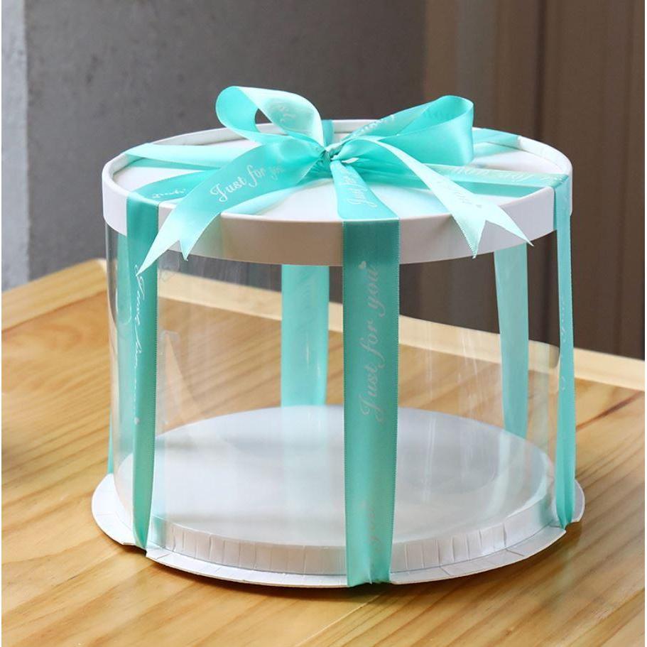 6/8/10 inch Transparent Empty White Paper/PVC Round Gift Box for Cake Box Teddy Bear Rose Bear Flower Rabbit Gift(897L) - Image 14