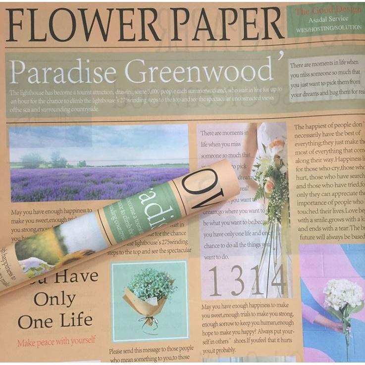 70*52cm European English Newspaper Retro Imported Kraft Paper Floral Gift Package Flower Packaging Material (1522L) - Image 8