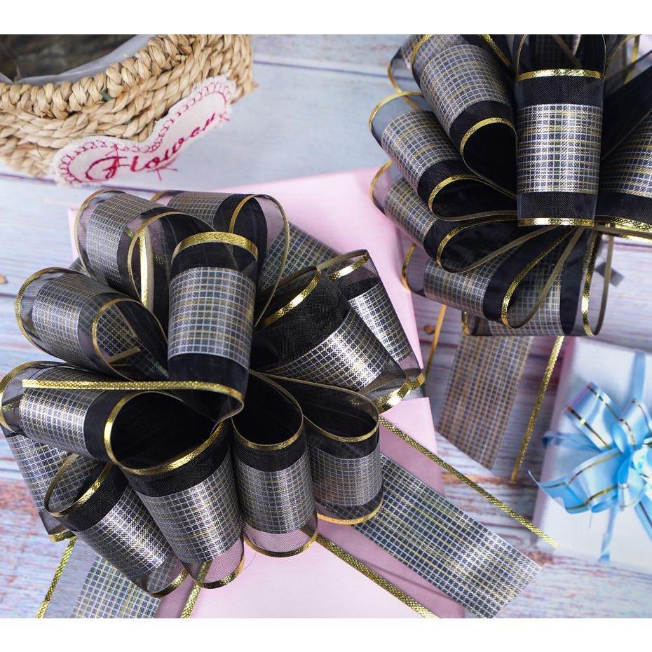 1pc Large Golden Pull Bow Tulle Ribbon Bows Wedding Party Cars Birthday Christmas Presents Gift Decoration(1872L) - Image 4