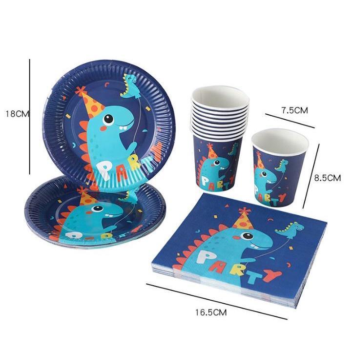 Cartoon Dinosaur Paper Plates Decoration Party Supplies Topper Wedding Baby Bath Happy Birthday Party (1926L) - Image 4
