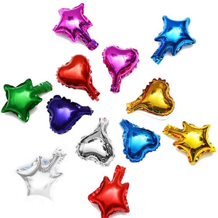 5 Inch Heart & Star Shape Foil Balloons Helium Air Ball For Wedding Birthday Party Decoration (294L) - Image 3