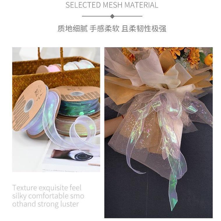 4cm 10 yards Fancy Fishtail Ribbon DIY Headpiece Hair Bow Flower Wrap Bouquet wave yarn gift(1886L) - Image 3