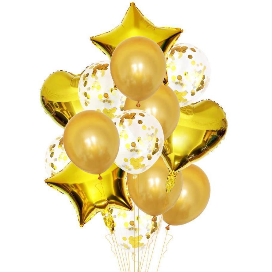 14Pcs 12inch Latex Colorful Balloons Confetti Air Balloons Inflatable Ball Helium Balloon For Birthday Wedding (488L) - Image 4