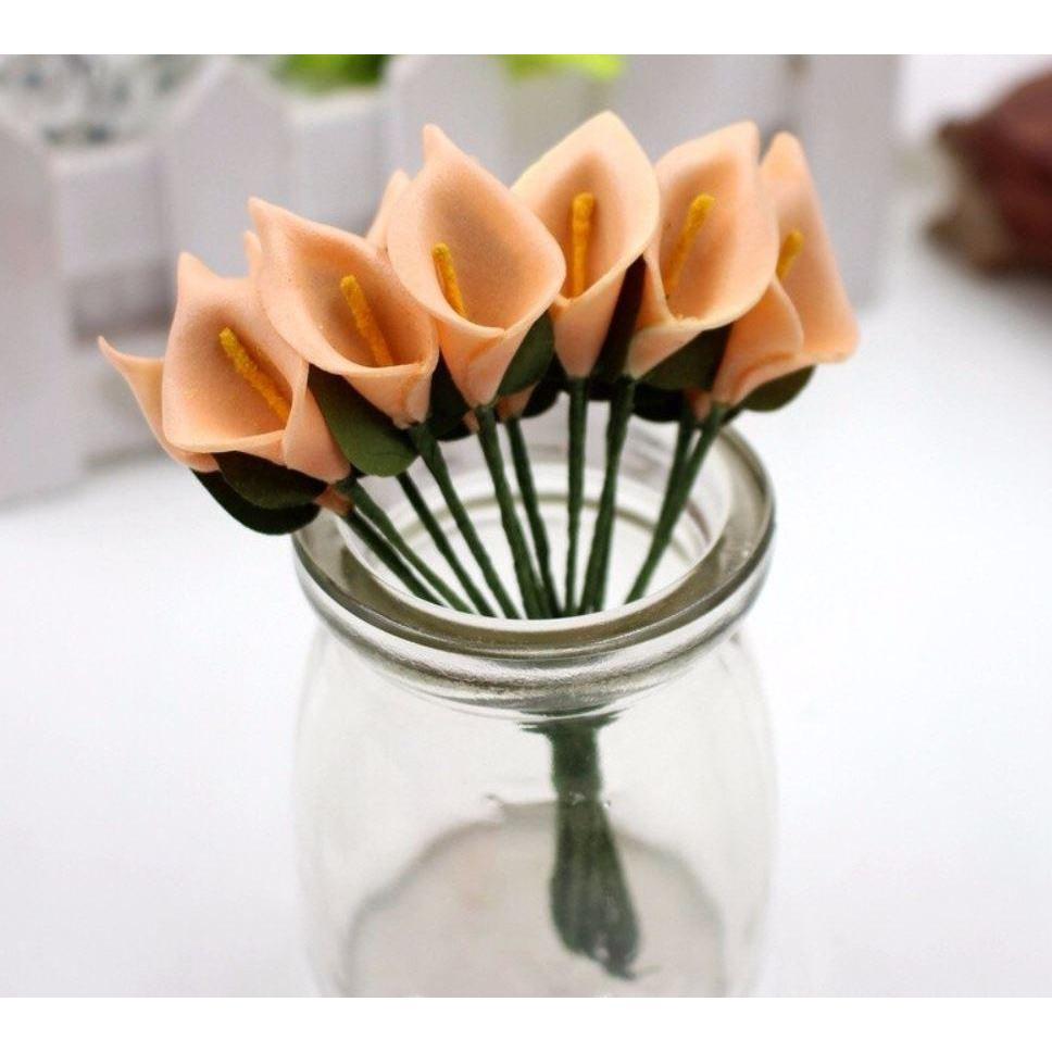 12pcs head/set Artificial Flowers 10 Colors Calla Lily Bridal Wedding Decoration Bouquet Head PE Real Touch(623L) - Image 13