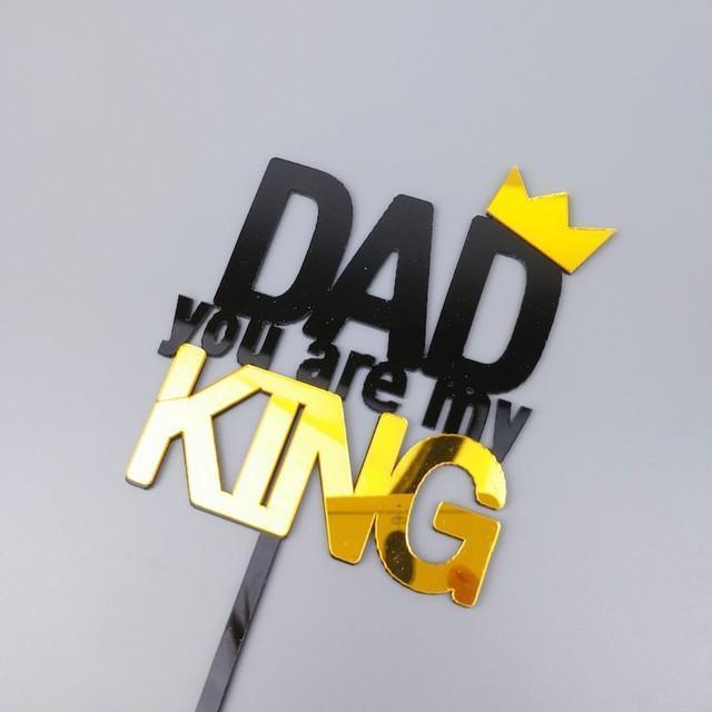 1pc Gold Happy Father's Day Cake Topper Gillter Best Day Cake Flag for Family Birthday Fathers Party Baking (540L) - Image 19