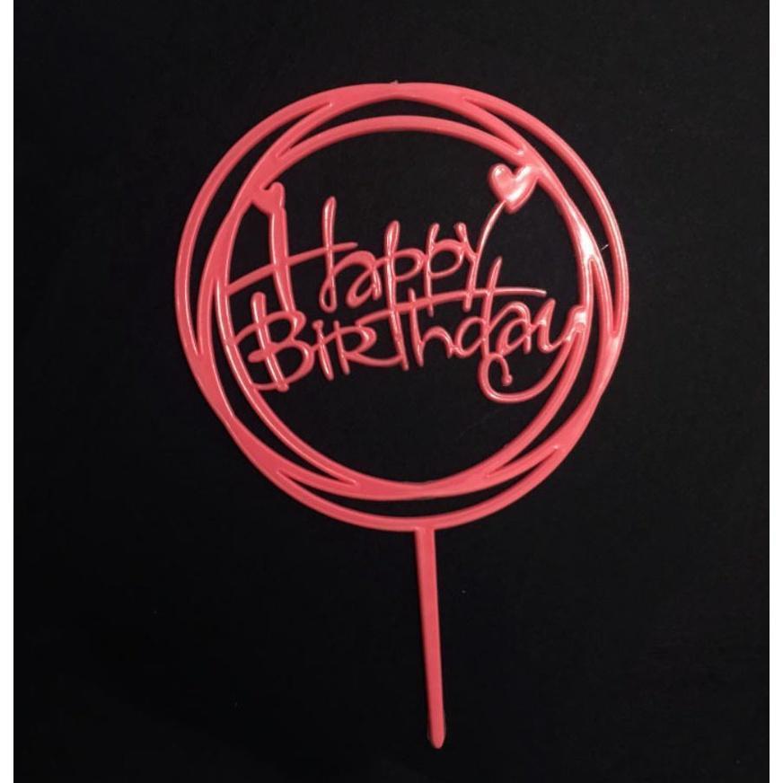 Happy Birthday Cake Topper Supplies Acrylic Baking cake Insert Decor Cupcake Birthday Party(756L) - Image 12