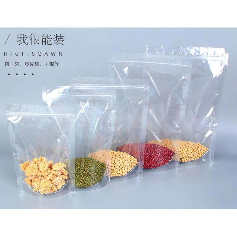 10PCS/ Lot Plastic Stand Up Zipper Matte Clear Food Storage Bag Reclosable Zip Lock Package Pouches Transparent (1110L) - Image 2