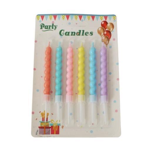 6pcs of macarons twisted thread birthday candles party supplies wedding decoration baby birthday party decoration(1627L) - Image 4