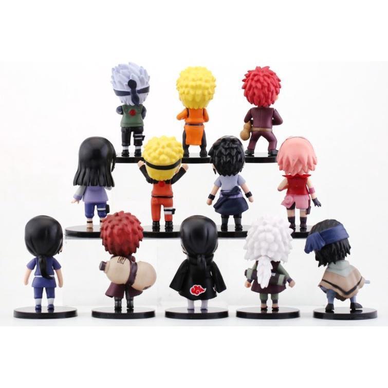 12Pcs/Set Anime Naruto Figure Toys Hinata Sasuke Itachi Kakashi Gaara Jiraiya Sakura Q Version PVC 火影忍者12款鸣人佐助(1792L) - Image 2