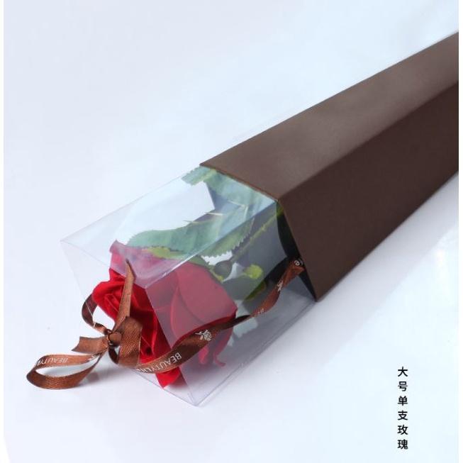 65cm Vintage triangle Flower Packaging Box Valentine's Day Rose Flower Transparent Single Bouquet Gift Box (1925L) - Image 6