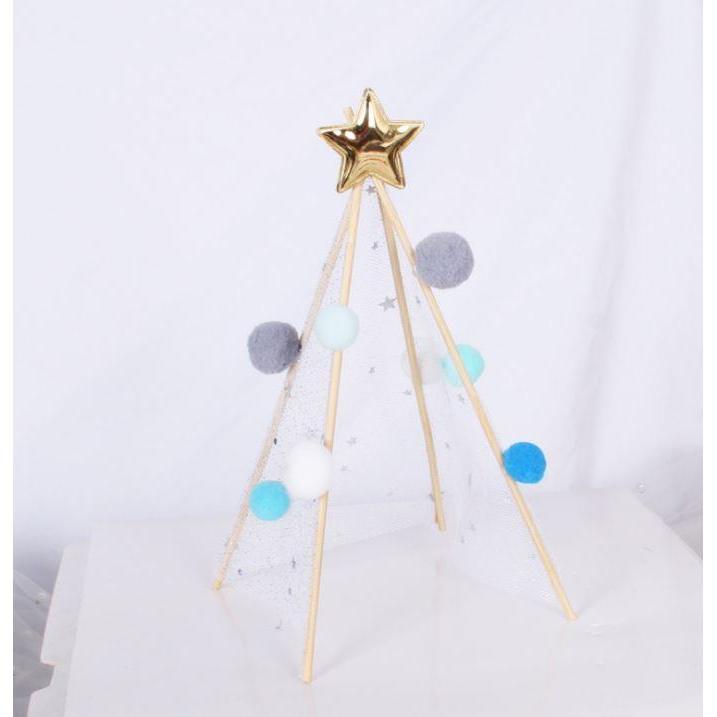 Birthday Wedding Party Cake Decoration Wrought Iron Star Yarn Hair Ball Tent Baking Ornaments DIY Topper (1309L) - Image 12