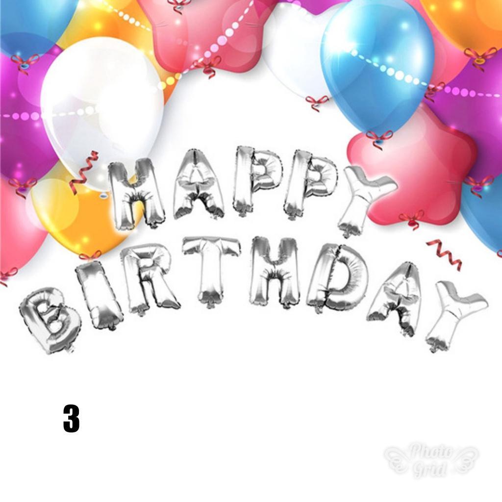 16 inch variety of color rose gold silver happy birthday letter balloon 铝膜英文字母气球 (297L) - Image 5