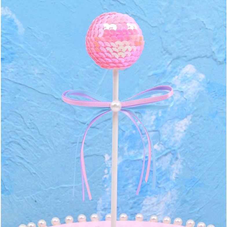 1pc 22x4cm Romantic and beautiful sequins color BallButterfly for HappyBirthdayCakeTopperBirthdayCakeInsertCards (1422L) - Image 6