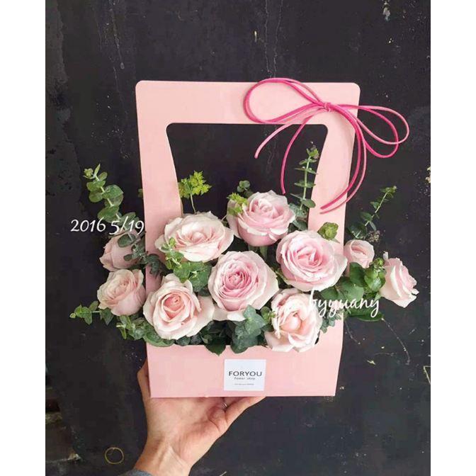 22x11.5x35cm Portable Flower Box Packaging Flower Basket Gifts Folding Paper Box Florist (550L) - Image 4