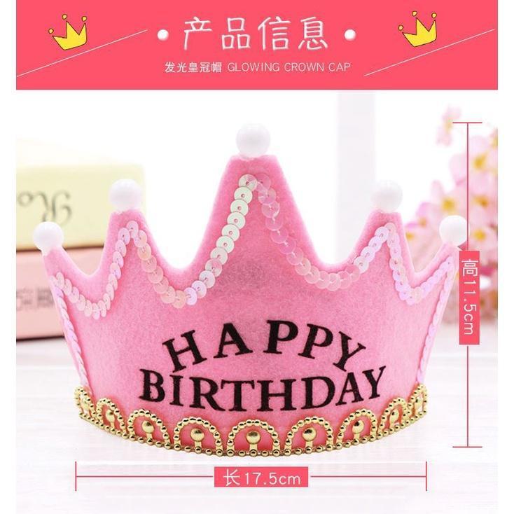 LED Luminous Crown Birthday Hats for Children Girl Princess Boy King Cap生日帽王子皇冠蛋糕led发光箍装扮帽子(1633L) - Image 3