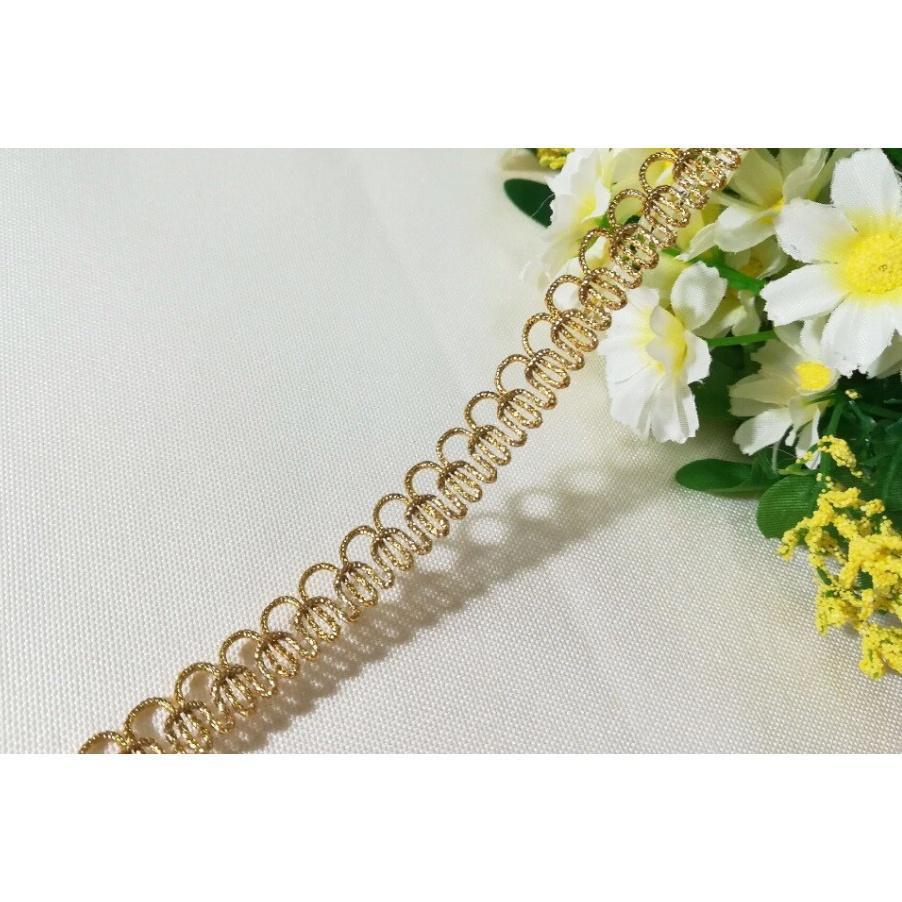 1yard Latest Gold Lace Fabric 1.2cm Applique Ribbon Trim Guipure Curtain Laces Ribbons Sewing Trimmings(1552L) - Image 2