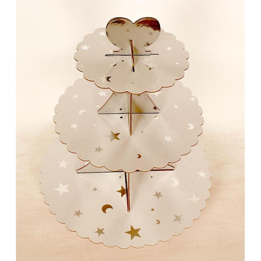 3 Layers Paper Cupcake Stand Cardboard Dessert Holder Candy Bar Birthday Party Wedding Cake Tray Decorating (361L) - Image 16