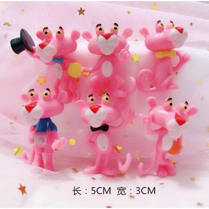 Mini Pink Panther Action Figure Toys Cute Cartoon 4.5Cm PVC Animals Model Toys (794L) - Image 4