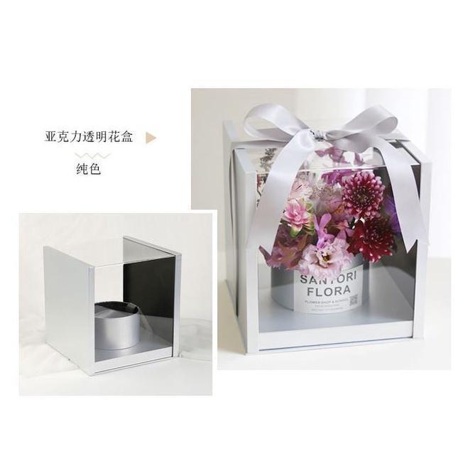 Transparent Acrylic Box Packaging Flowers Bouquet Box Valentine's Day Florist Gift Boxes(1020L) - Image 2