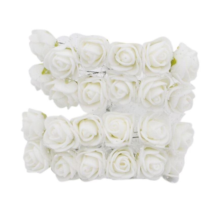 12pcs/pack 2cm Artificial PE Foam Flower Bouquet Mini Silk Rose Head DIY Teddy Bear Wreath Fake Flowers Decor(672L) - Image 18