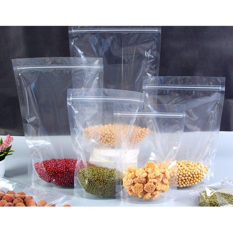 10PCS/ Lot Plastic Stand Up Zipper Matte Clear Food Storage Bag Reclosable Zip Lock Package Pouches Transparent (1110L) - Image 3