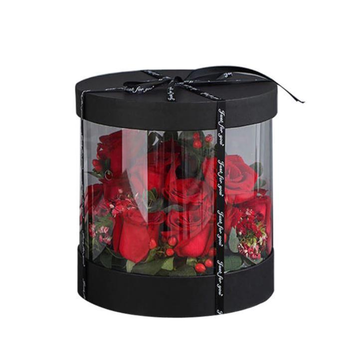 Korean Crystal Round Clear PVC Flower Boxes Wedding Birthday Gift Packaging Home Office Craft Dustproof (1114L) - Image 7