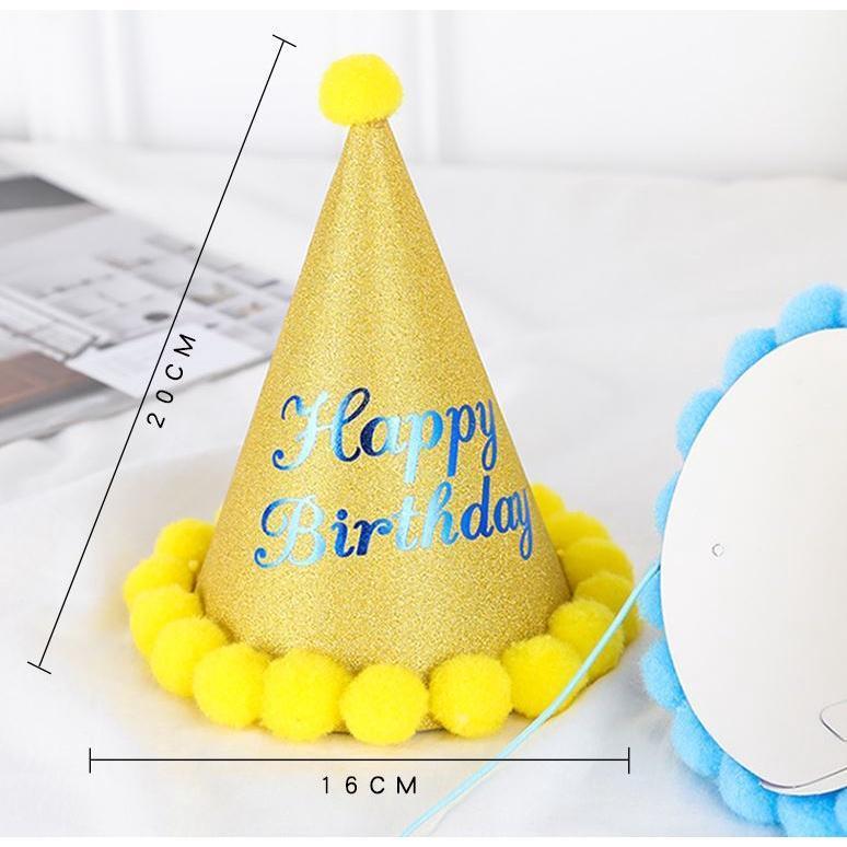 1pc New Glitter Birthday Ball Cap Children Adult Birthday Dress Up Plush Ball Party Birthday Hat(1934L) - Image 3