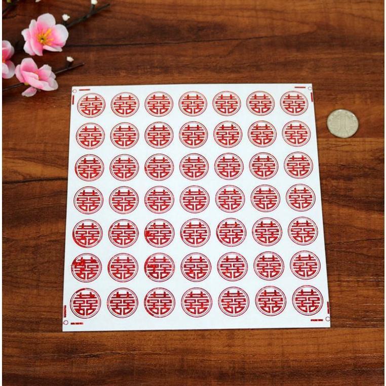 Paper Sticker Happy word Wedding Decoration DIY Label Sticker Food-grade material Chinese sticker(698L) - Image 7