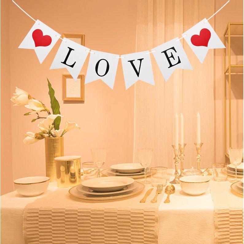 I LOVE YOU Marry Me Bunting Banner Marriage Proposal Engagement Party Deco Supplies Letter String Flag (1123L) - Image 2