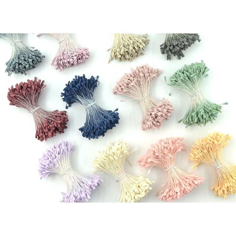 50pcs 3mm-5mm Mini Stamen Matte Handmade Artificial Flowers For Wedding Party Home Decoration DIY Flower Garland(1589L)