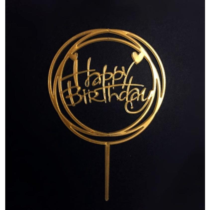 Happy Birthday Cake Topper Supplies Acrylic Baking cake Insert Decor Cupcake Birthday Party(756L) - Image 9
