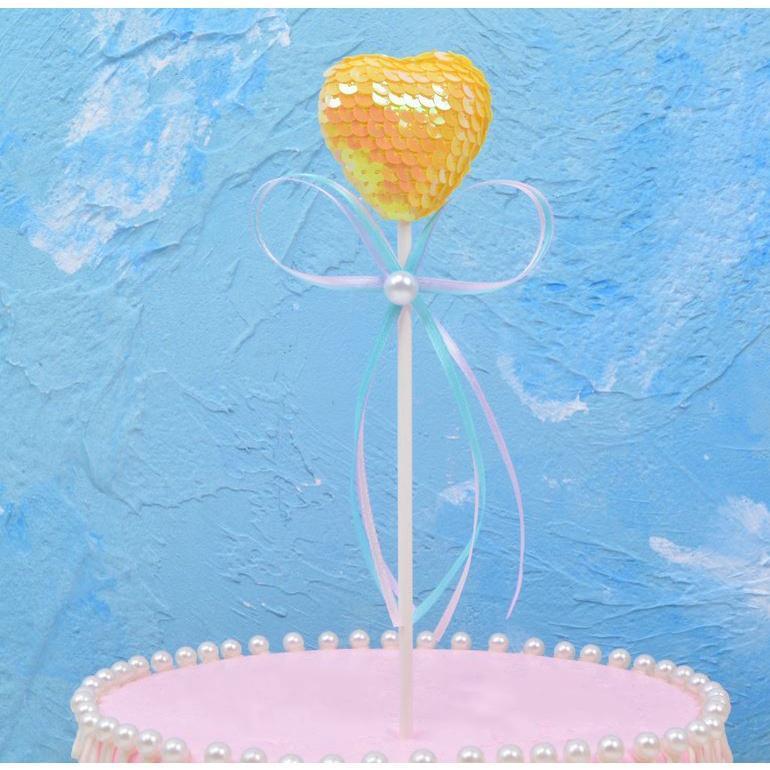 1pc 22x4cm Romantic and beautiful sequins color BallButterfly for HappyBirthdayCakeTopperBirthdayCakeInsertCards (1422L) - Image 14