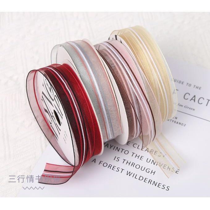 2.5cm 20yard Ribbon 520 Valentine's Day Gift Flower Ribbon Three Quotes Love Letter High-end Yarn Ribbon Flower(1856L) - Image 2