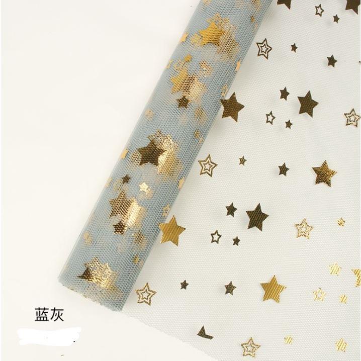 1Yard Gold Star Yarn Scrapbook Decorate Gauze Flowers Bouquet Wrapping Paper Florist Materials Supplies Christmas(1833L) - Image 13