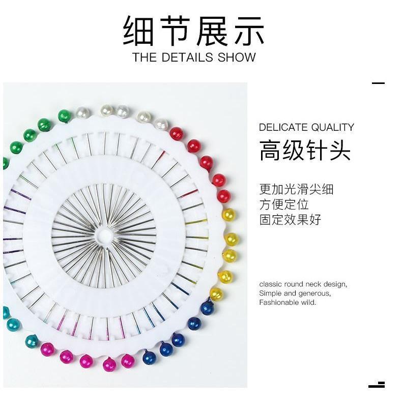 40Pcs Multicolor Black White Sewing Pins Plastic Pearl Head Needle Pins Quilting Straight Pins for Dressmaking (1873L) - Image 5
