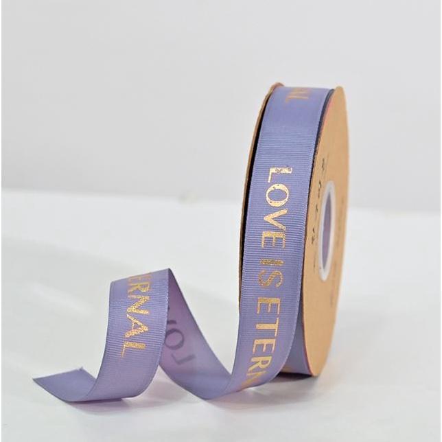 50yard 2.5cm Romantic Gift Packaging Belt Gilding Printed "LOVE IS ETERNAL" Design Ribbon Tapes DIY Sewing (1876L) - Image 10