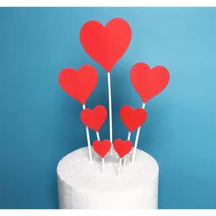 7pcs Lasers Heart Star Cupcake Toppers Birthday Cake Topper Decorating Picks Kids Wedding Party Decor(995L) - Image 5