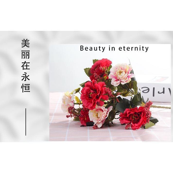 DIY Artificial Flowers Western Roses European Peony Flowers Home Party Decorative Festival Flowers (497L) - Image 12
